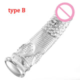 Nozzle on Penis Dick Extensions condom Penis Sleeve Male Enlargement for Men Delay Spray Massager Cock Ring Cover Adult Sex Toys