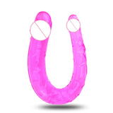 U Shape Double Dildo Flexible Soft Jelly Penis Sex Toys